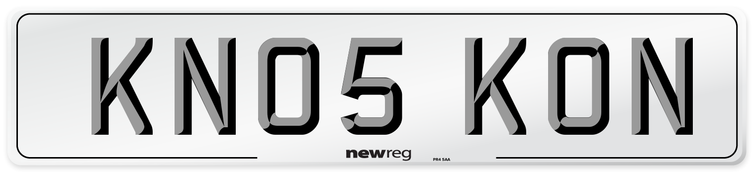 KN05 KON Number Plate from New Reg